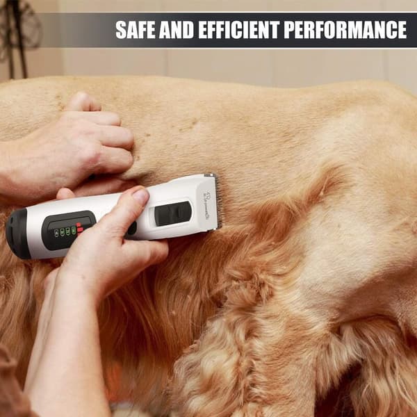 Professional Dog Clipper with LCD Screen, Thick Long-haired Dog Clipper, Cordless Dog Cat Clipper, Dog Grooming Kit, Removable Ceramic Blade 4 Hours