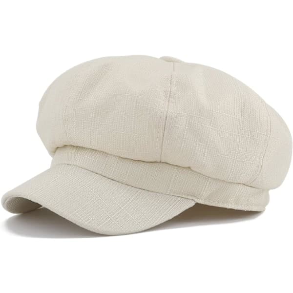 Linne Newsboy Caps Dame Cabbie Hatt 8 Paneler - 6 7/8 Fitted