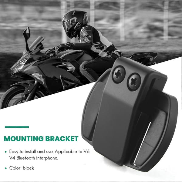 2 st Vnetphone V6 V4 V2-500C Intercom Tillbehör, Hjälm Intercom Clip Monteringsfäste, Motorcykel black