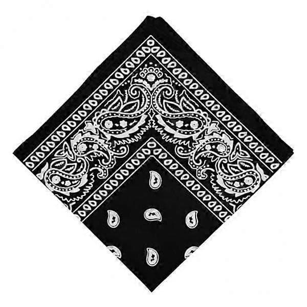 3X Bomull Dobbeltsidig Trykk Cowboy Bandana Hodeplagg Hals Hodebånd Svart