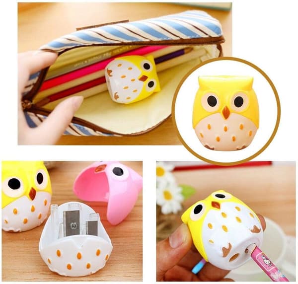 Owl Pencil Sharpener 12 Pieces Two Hole Plastic Pencil Sharpeners