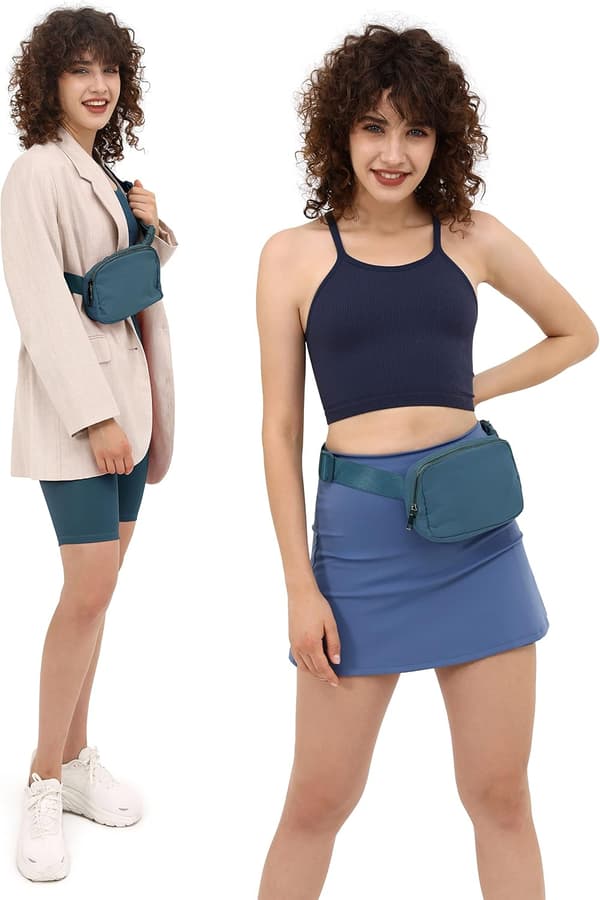 Unisex Mini Bältesväska med Justerbar Rem Liten Midjeväska för