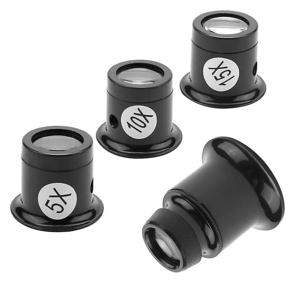 4-pack Luppglasögon för klockreparatörer 5X 10X 15X 20X