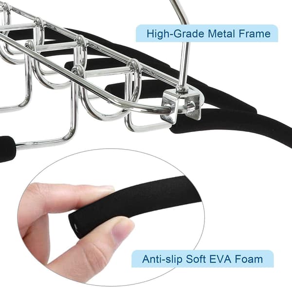 2-pack 5-in-1 Space-Saving Metal Hanger with Multi-Layer EVA Sponge for Jacket, Coat, Sweater, Pants