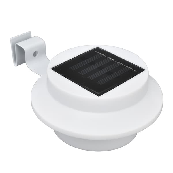 Solar Gutter Lights Outdoor 3 LED Waterproof Solar Fence Lights for Steps Garden and Yard
