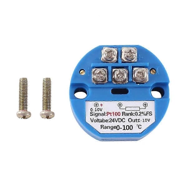 PT100 Type til 0-10V 0-100 Grader RTD Indgang 0-10 a Udgang DC24V Termisk Modstand Temperaturtransmitter Blå