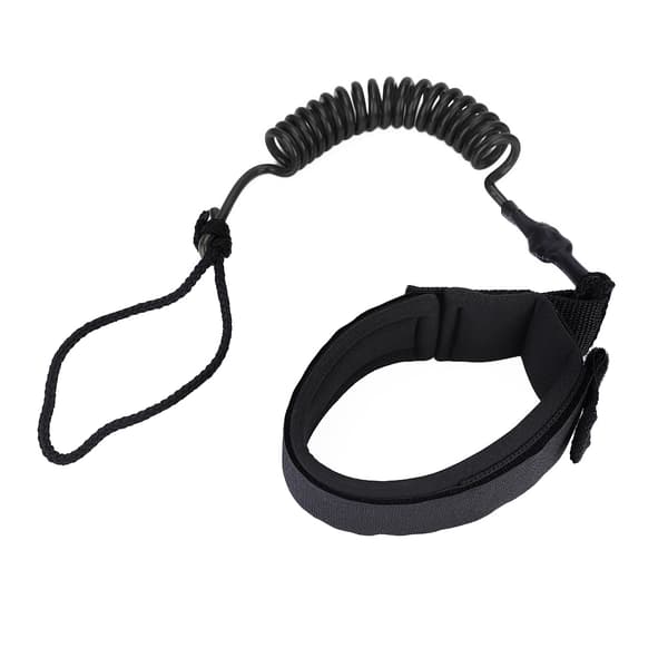 Stand Up Paddle Board Coiled Spring Leg Foot Rope Surfing Leash for Surfboard (Black)