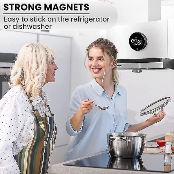 Køkken Timer, Digital Timer LCD-display, Minutur med Magnetisk, Roterende Nedtælling, Timer Anvendes Til Madlavning, Grilning, Læring, Sport