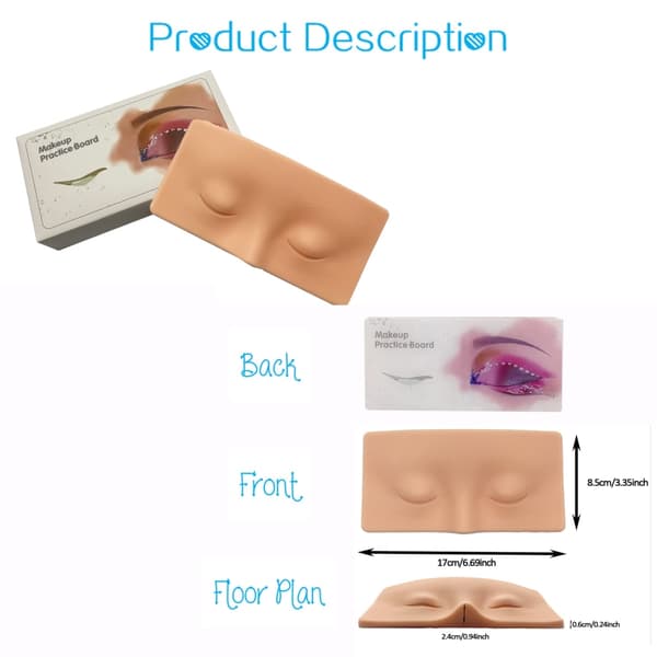 Silicone Face and Eye Makeup Practice Board Realistic and Reusable Makeup Practice Training Face Painting Makeup Practice Board