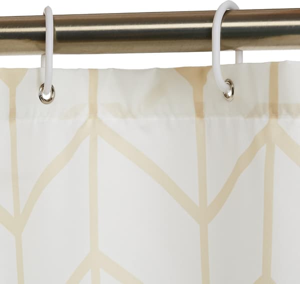 Duschdraperi i tyg med tryck 180x180cm Beige Duschdraperi b
