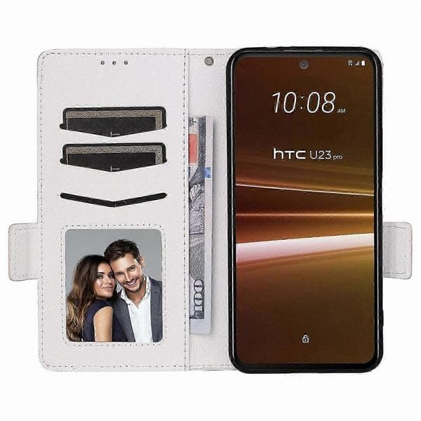 Litchi tekstur PU-læderpungcover til HTC U23/U23 Pro 5G