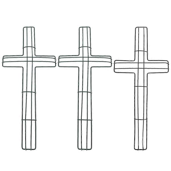 3 Pcs Cross Metal Wreath Frame DIY Flower Wreath Iron Frame DIY Craft Project Wreath