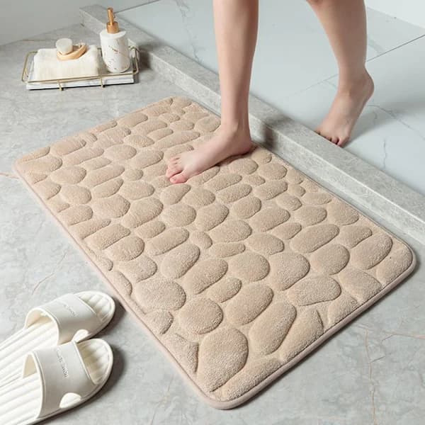 Badeværelsesmåtte med stenrelief, skridsikker måtte, absorberende pude, vaskbar badekar måtte, brusemåtte, badeværelsesdekoration kamel nr. kamel nr. camel No,