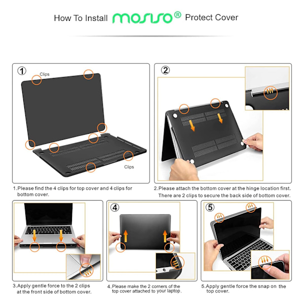 Etui til MacBook Pro 13 tommer A1706 A1708, Rosa-Perfet