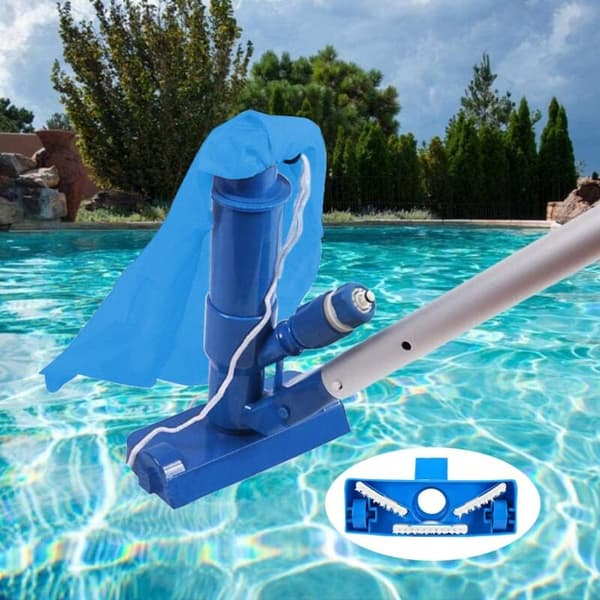 Poolstøvsugersæt, Mini Jet-støvsuger til pool, med børste, pose og 5 stænger, poolrengøringstilbehør til blade, snavs og sand
