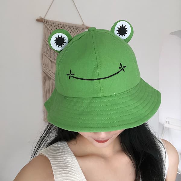 Vår sommerhat dame fiskerhat frø mandlig koreansk version c