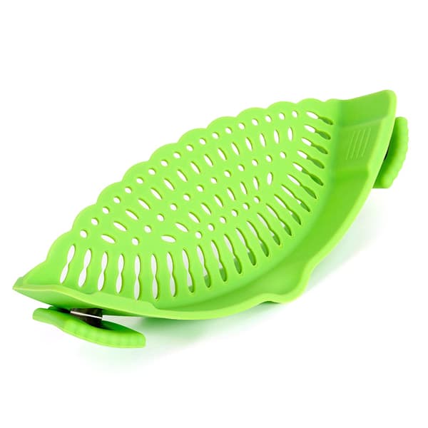 2PCS Silicone Kitchen Strainer with Fine Mesh Handle for Powdered Pastries, Draining Noodles, Rice Strainer, Sauces Over Bowl Handle