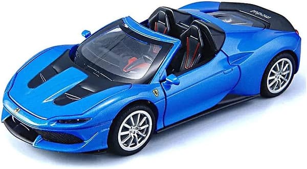 J50 Roadster Metal Støbt Legetøjsbil 1/32 Træk Tilbage Bil Med Lys Og Musik (blå)