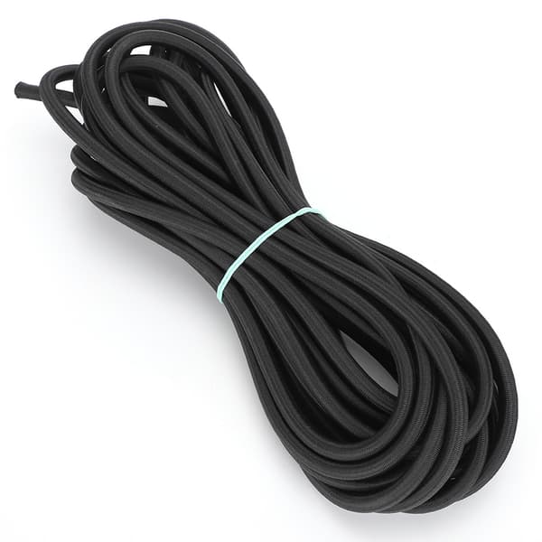 7 mm 10 m / 32,8 fod rundt elastisk reb med stærk elasticitet til tøj DIY Sort