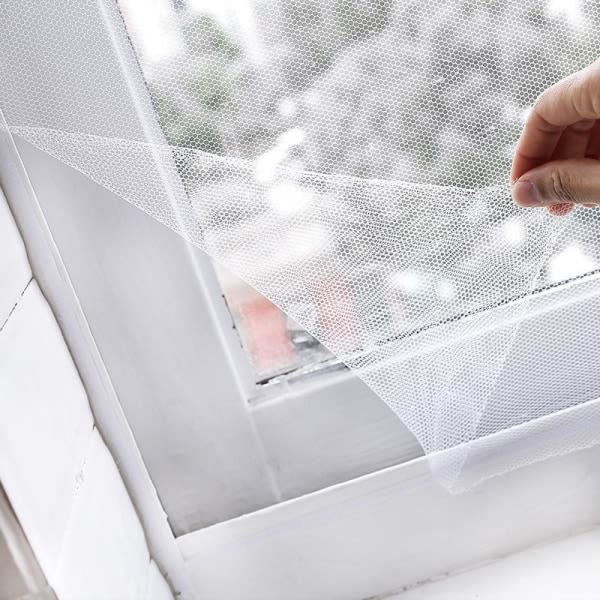 Myggnät / Insektsnät till fönster - 130x150SYSL - Klippbar - Mygg Vit