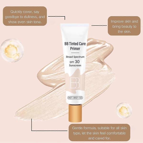 BB Cream Tinted Moisturizer SPF 30 with Light Natural Coverage and Pore-Smoothing Effect