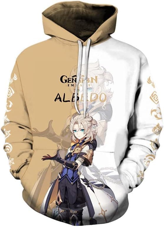 Cosplay Genshin Impact Anime Pullover Hettegenser - Halloween Unisex Voksen Manga Genser Merch Kengurulommer Medium