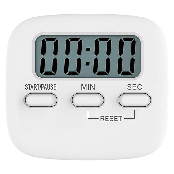Magnetisk køkkentimer med stor LCD-skærm med stopur, kraftig alarm og nedtællingstimer, hvid