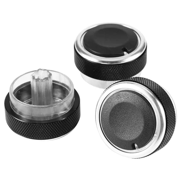 Aluminum A/C Knobs for Car Air Conditioning, Thermostat Knobs Easy to Install Quality Material for Most Car Models Black (3 Pcs)