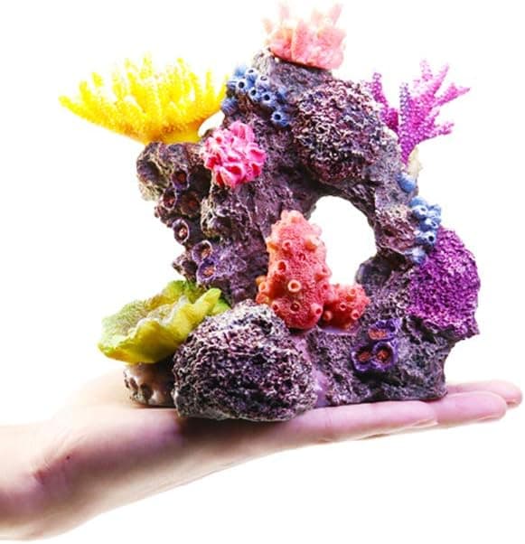 1 st polyresin korall prydnad, akvarium korall dekor för F