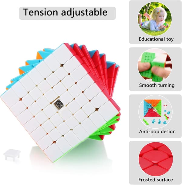 Speed Magic Cube Stickerless 7x7 7x7x7 Smooth Brain Teaser Bearing