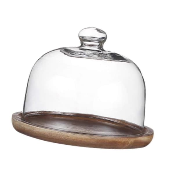 Glasklokke Kagefad med Base til Restauranter, Bryllupper, Fødselsdage - Holdbart Serveringsfad, Elegant Display til Festligheder