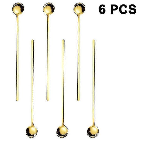 6 stk. Langskaftet Ske Blandeske 24 cm Rustfri Stål Ske DQV