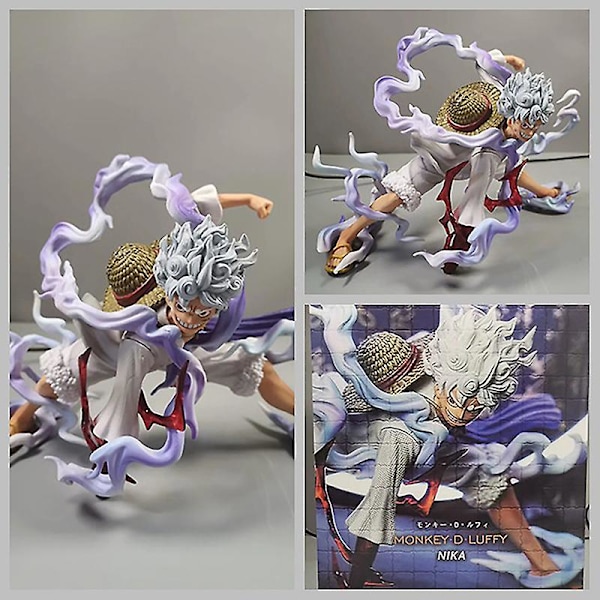 One Piece Anime -hahmot Nika Luffy Action Figure Sun God Gk Statue -malli White 1 pc