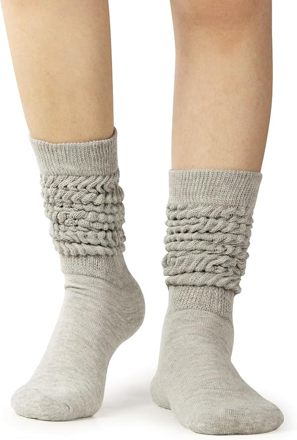 Slouch Strumpor Dam Lårhöga Strumpor Mjuka Scrunch Strumpor 3-pack