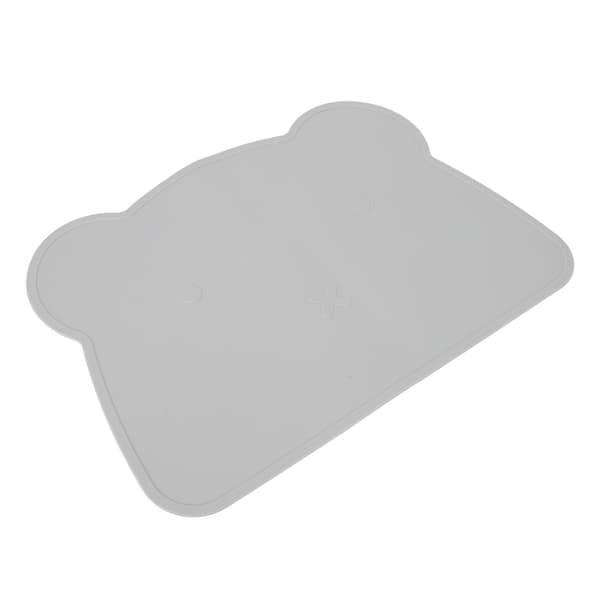 Silicone Placemat Thick Heat Insulation Non-slip Soft Elastic Silicone Bear Placemat for Home Hotel Restaurant Grey