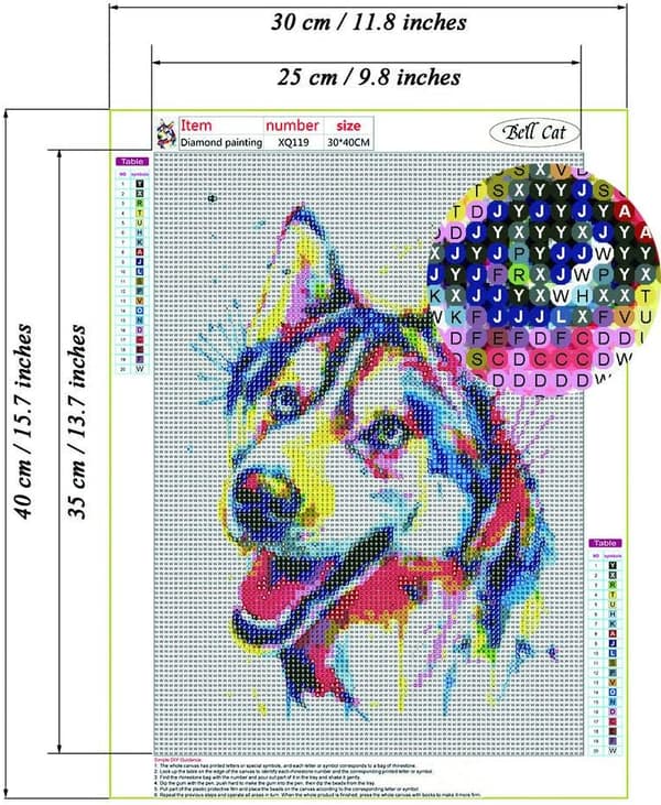 Hund Diamantmålning - Husky Diamantmålning Kits, Full Coverage