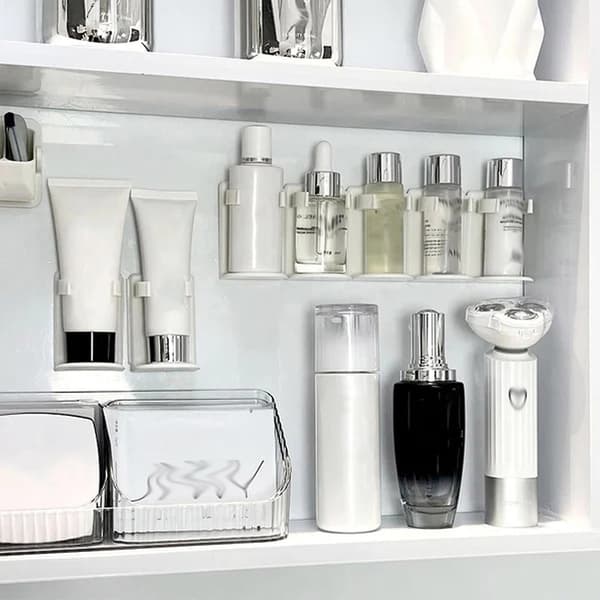 Wall Mounted Spice Jar Holder Adjustable Spice Rack Organizer For Kitchen Bathroom Living Room 2 2