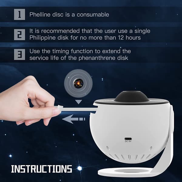 LED Planetarium Galaxy Star Projector with 13 Replaceable Discs, Night Light with Temptat