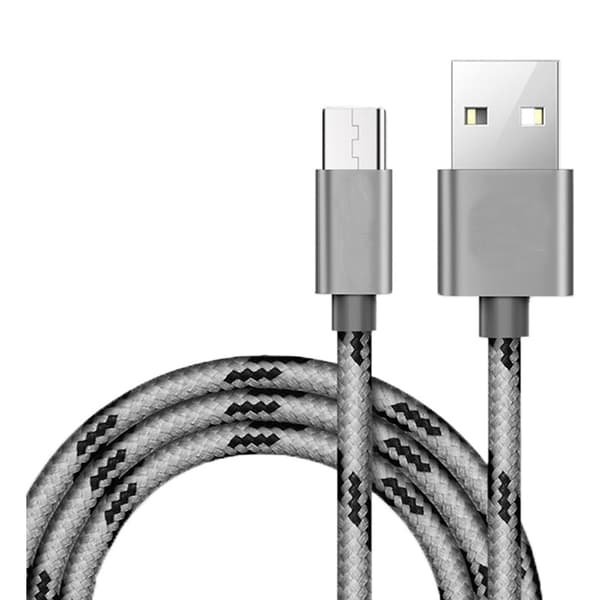 2 m flätad laddningskabel USB typ-c laddare för Samsung Galaxy -- 5-pack