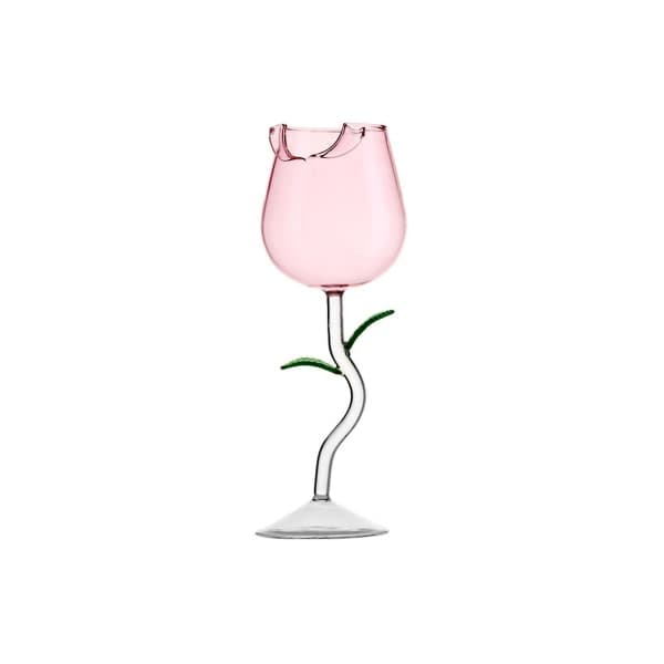Roseformede Vinglas Transparente til Fest Bryllup Valentinsdag Holdbare Kreative 150 ml Drikkevarer Rosa 150ml