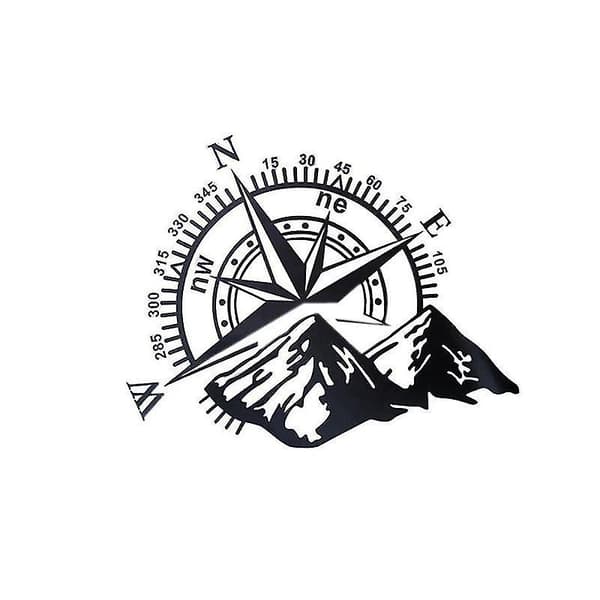 Offroad Kompassrose Vinyl Dekal for Bil - Svart, 48x34cm