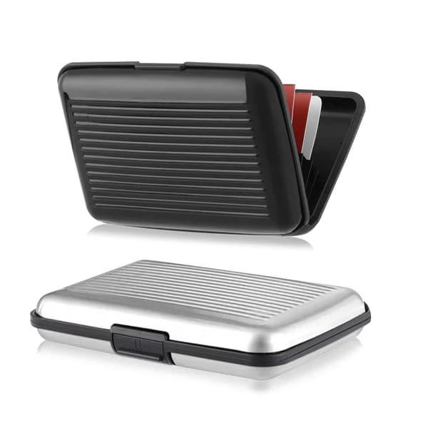 Myntlomme og RFID-beskyttelse, Aluminium Kortholder, 2-pakning