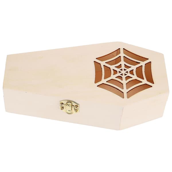 Halloween-themed Coffin Boxes, Robust Wood for Candy and Decor
