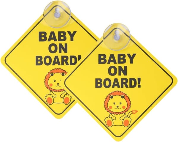 2 st (Blixtmönster) Baby on Board-skylt för bil, Magnetisk bilskylt