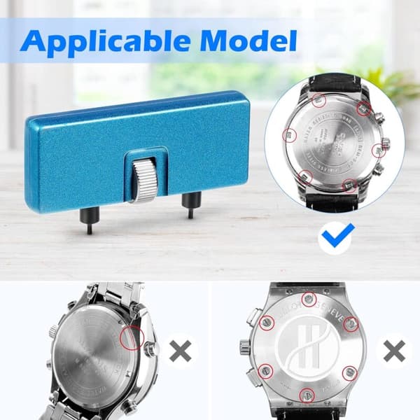 Watch Battery Replacement Kit, Rotating Watch Case Opening Tool, Watch Spring Bar Tool, Anti-Scratch Film, KLB User Manual