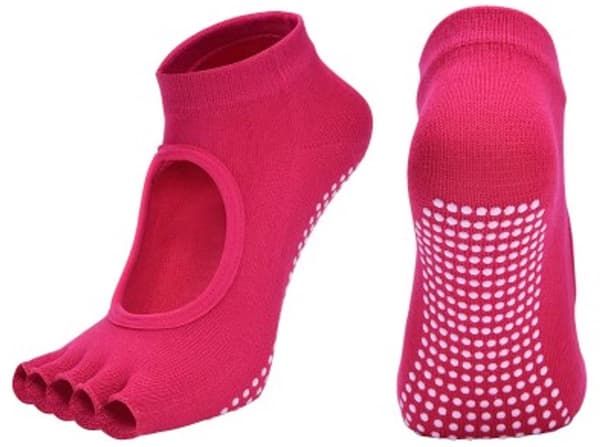 Yoga Socks - Pilates - Toe Socks - Open Toe - Breathable - Non-slip - Pink