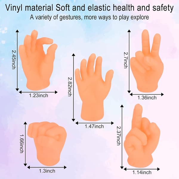 Small Hands for Fingers - 10 Pcs Cute Mini Hand Puppets, Premium Rubber A A