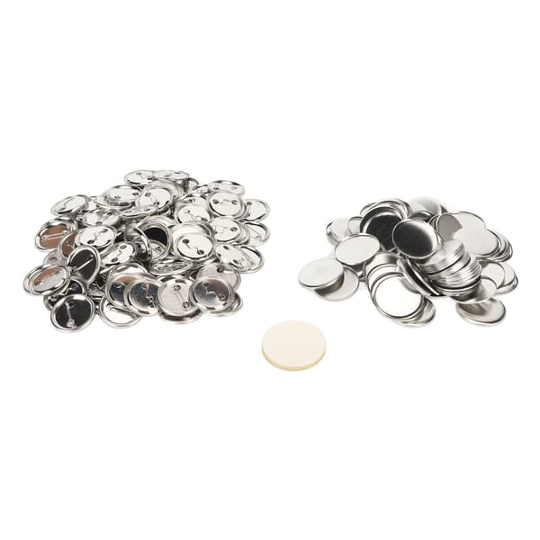 100 sett knappnålsdeler Robust metallplast Rustfri Glatt knappfremstillingstilbehør for merke DIY 44MM