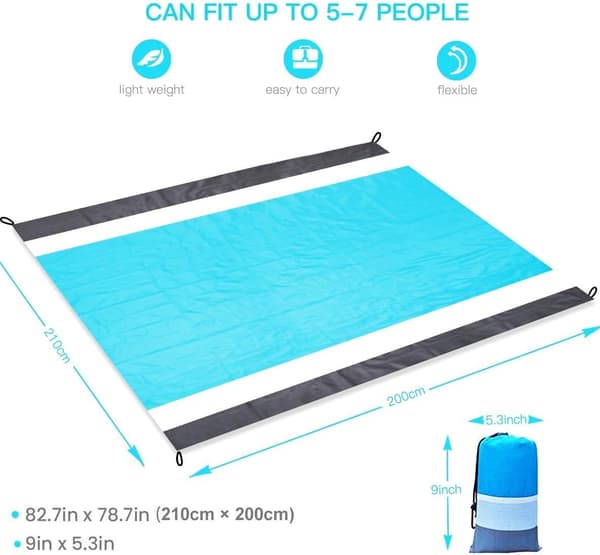 Oversized Beach Blanket Picnic Blanket Waterproof Washable Beach Mat with 4 Stakes Beach Blanket for Beach Park Camping Hiking