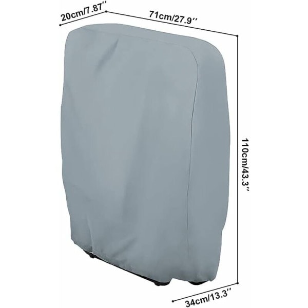 Vikbart överdrag B71×H110cm (grå), trädgårdssolstol C